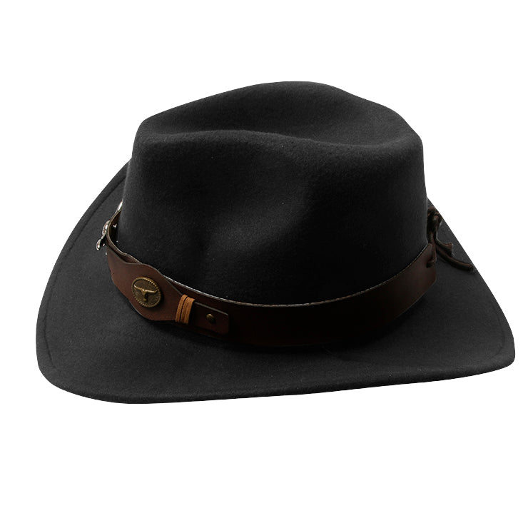 Killreal Western Cowboy Hat Classic Roll Up Fedora Hat with Buckle Belt