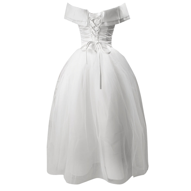 Killreal Women's Off Shoulder Ruffle Organza Crystal Mermaid Wedding Dresses for Bride White