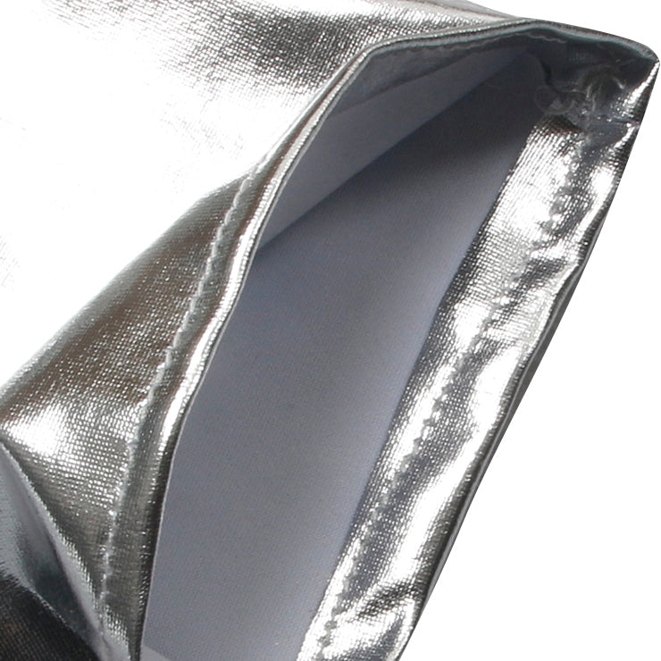 Killreal Long Leather Fingerless Gloves Women Faux Leather PU Opera Costume Arm Sleeves Silver