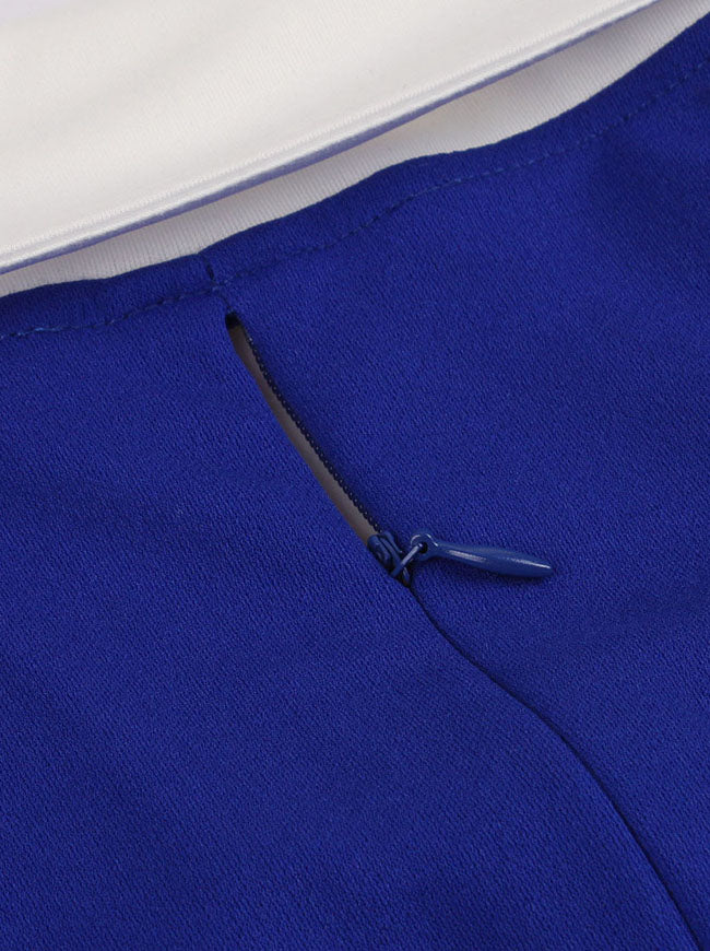 Floral Print Vintage Retro Midi Vintage Short Sleeve Cocktail Dress Detail View