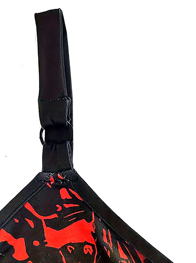 Retro Punk Sleeveless V Neck Cami Tea Party Dress Detail View