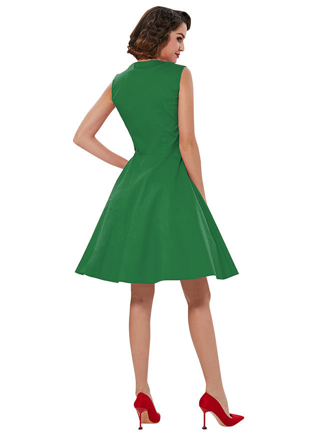 Vintage 1950s Flared High Waist A-Line Evening Dress for Women Juniors