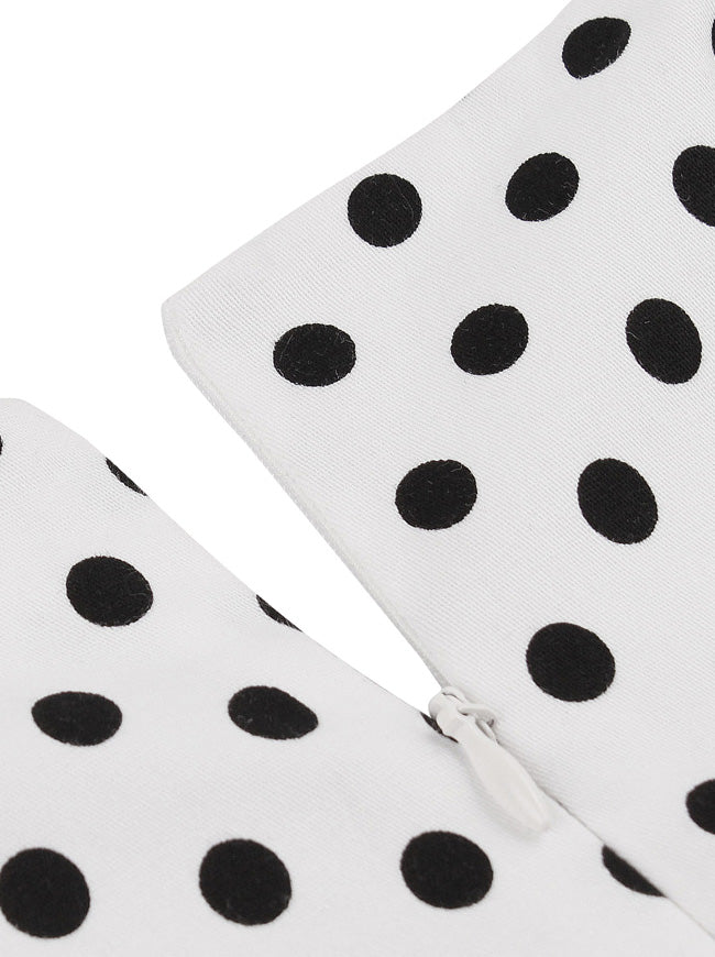 Sleeveless Vintage Cocktail Party Polka Dot Swing Dress