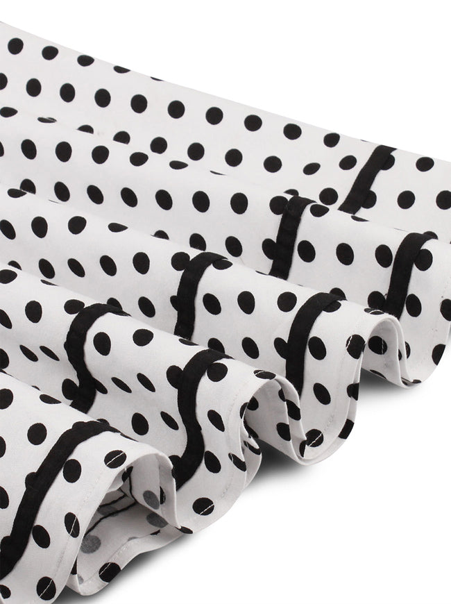 Sleeveless Vintage Cocktail Party Polka Dot Swing Dress
