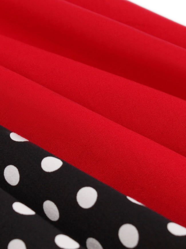 1940s Full Circle Dress Formal Rockabilly Polka Dot Party Dress Spring Summer Wedding Dress Detail View
