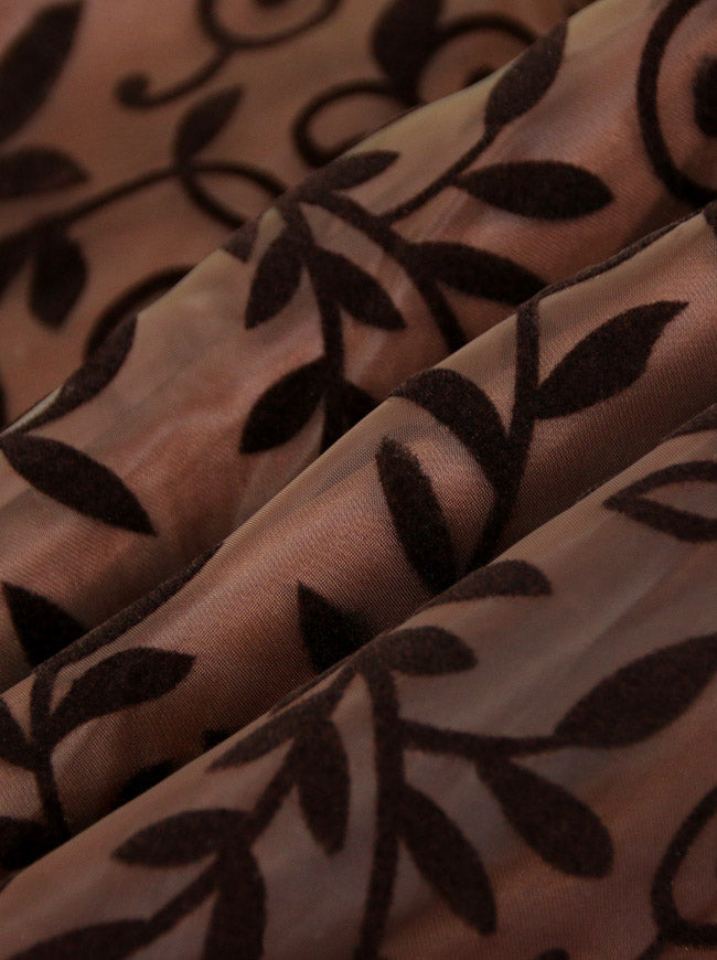Classical Brown Gothic Style Punk Clothing Cyberpunk Pirate Outfit Organza Mesh Tulle Skirt Detail View