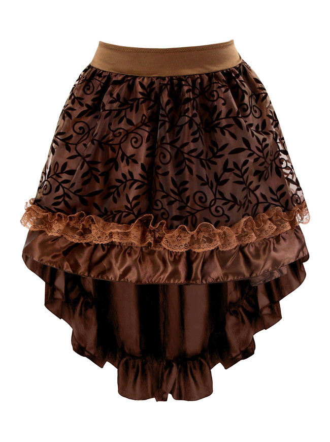Steampunk High Low Floral Layer Skirt for Masquerade Party Costume Main View