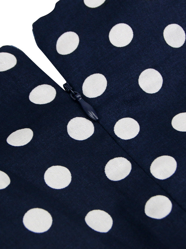 Sleeveless Vintage Cocktail Party Polka Dot Print Dress