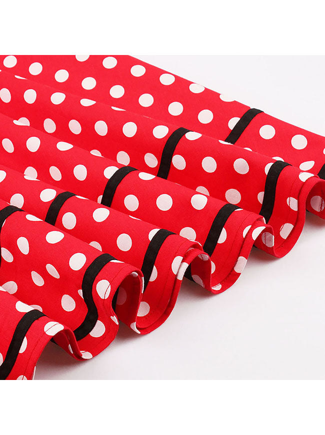 Sleeveless Christmas Party Polka Dot Cocktail Dress for Holiday