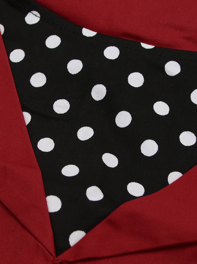 Vintage Polka Dot Print A-Line Sleeveless Cocktail Party Casual Dress