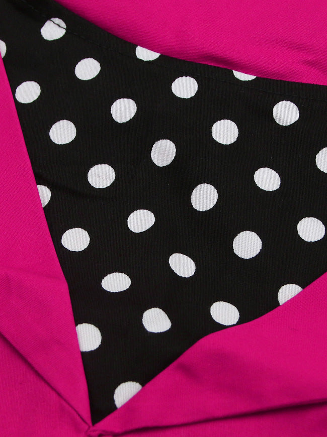 Elegant Sleeveless Polka Dot Print Vintage Bridesmaid Dress