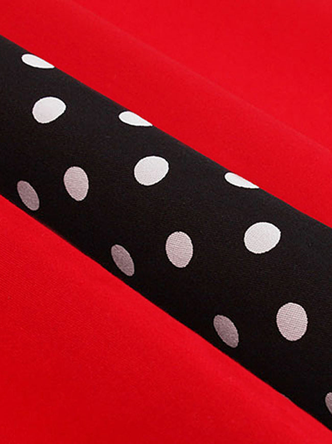 Casual Vintage Polka Dot Print Bowknot Cocktail Party Dress