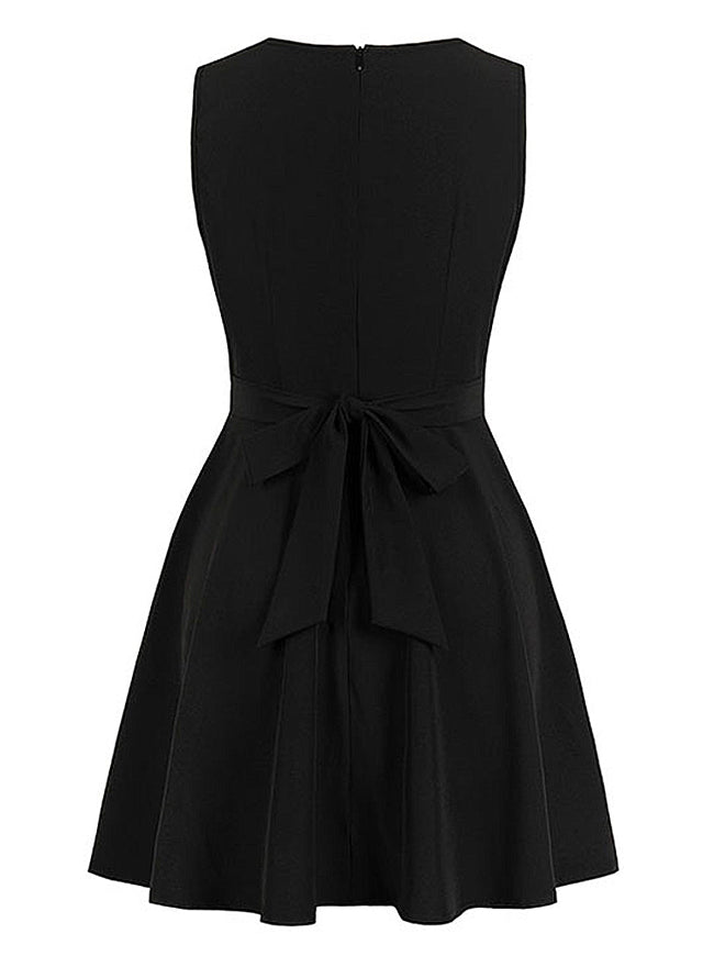 Fashion V-Neck Sleeveless A-Line Swing Cocktail Party Dress
