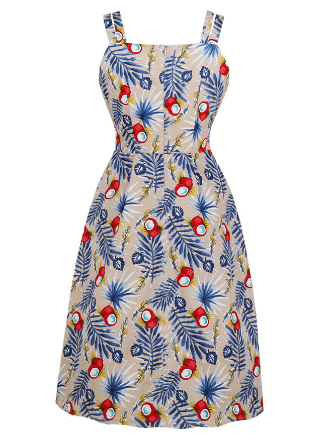 Vintage Cocktail Blue High Waist Knee Length Evening Spaghetti Strap Prom Dress Detail View