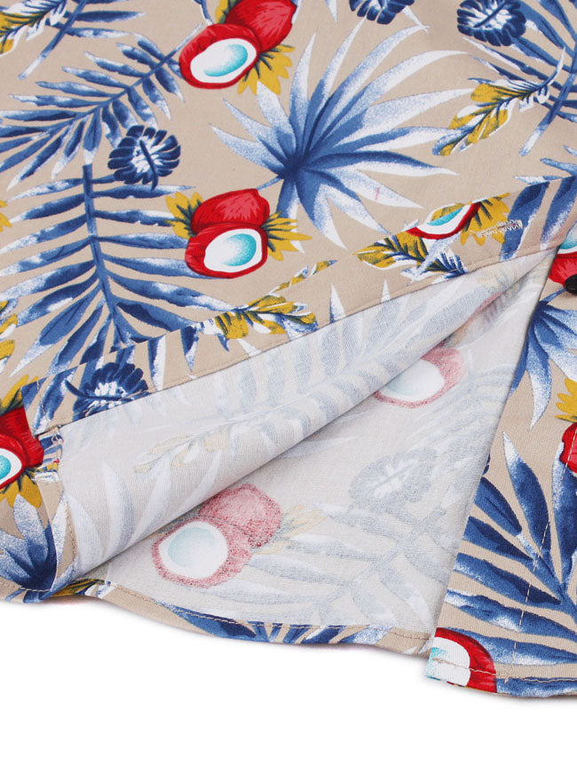 Casual Cotton Summer High Waist Sweetheart Midi Floral Print Beach Sleeveless Dress Detail View