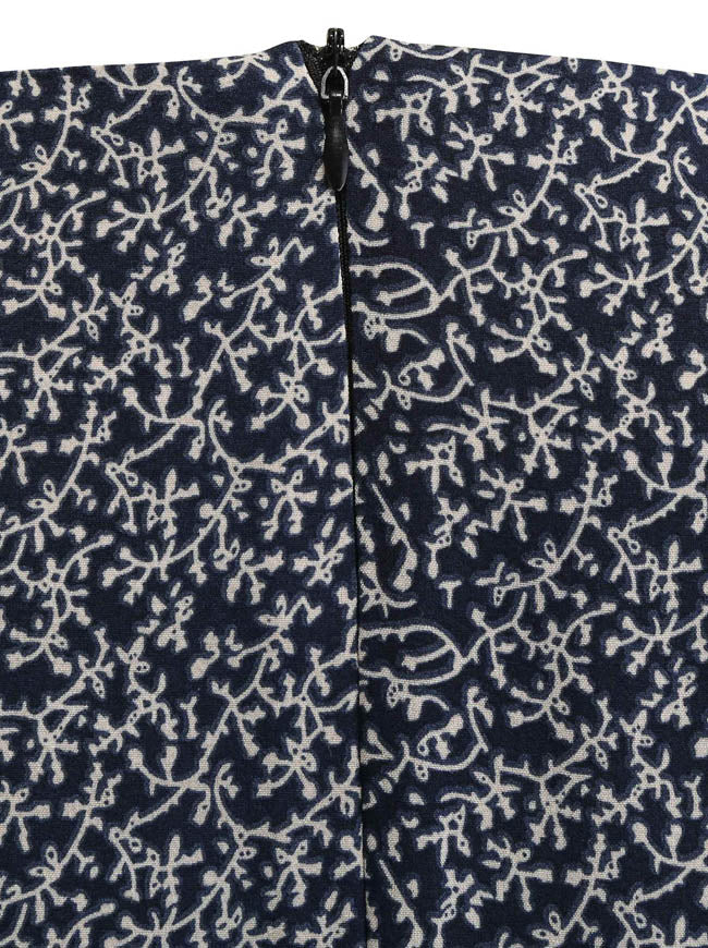 1950s Vintage Floral Short Sleeve Pleated Swing Dress