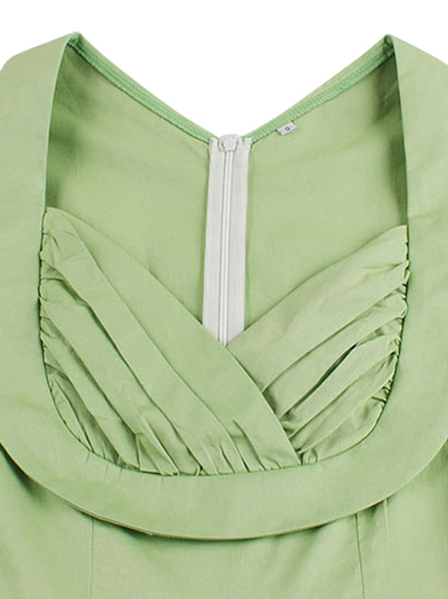 1950s V-Neck Vintage Casual Cocktail Swing Christmas Dress
