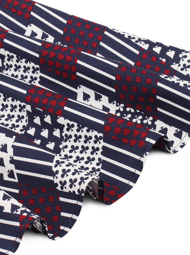 Elegant Red Short Sleeve Slimming Fitting Business Casual Lattice Print dress for Women Detail View