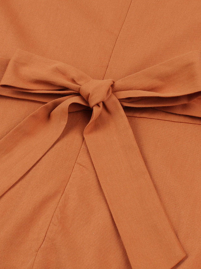 Womens Vintage Style 1950s Short Sleeve Round Neck Tea Party Dress Detail View