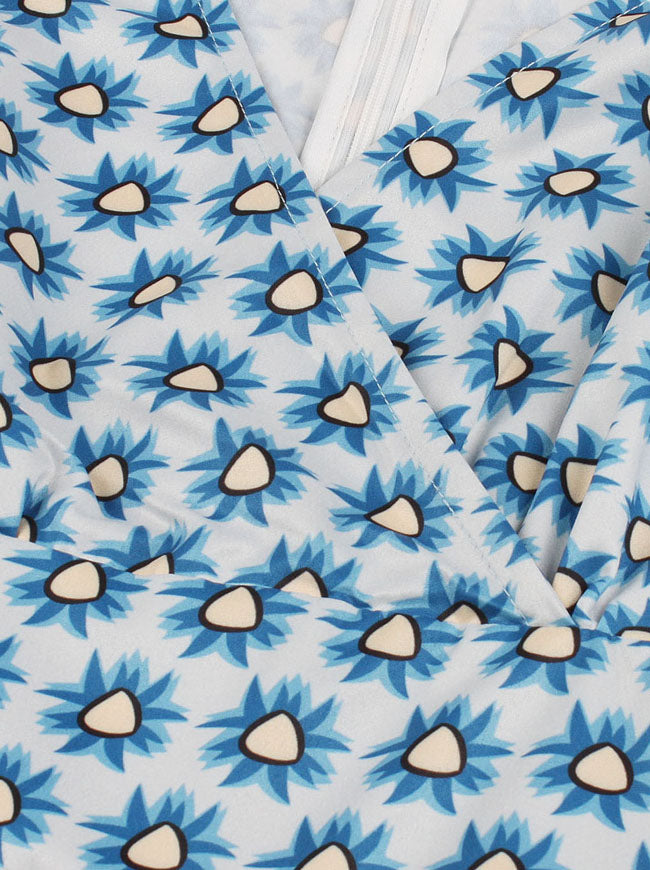 Slim Fit Wedding Guest Flicker Dancing Blue Bridesmaid Classic Dress Detail View