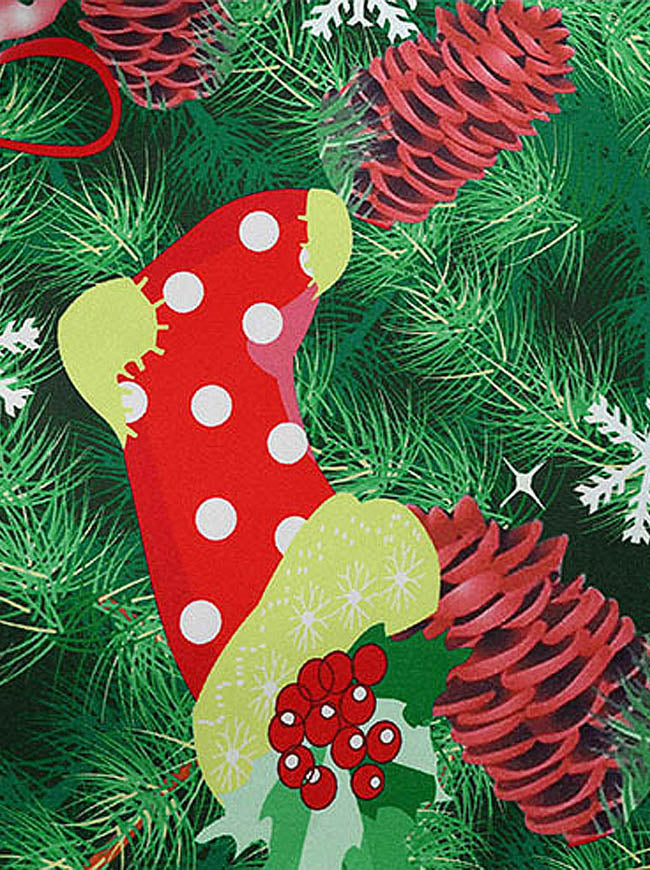 Ugly Xmas Holiday Party Green Fashion Long Sleeve Pinup Tea Dress Detail View