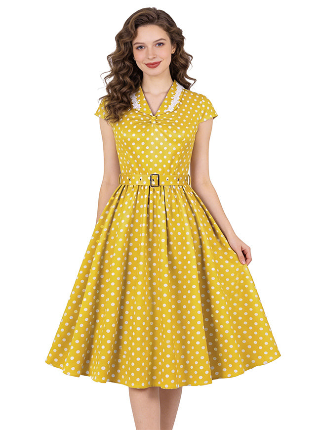 Cotton A-Line Dress for Sumer Spring Picnic Back View