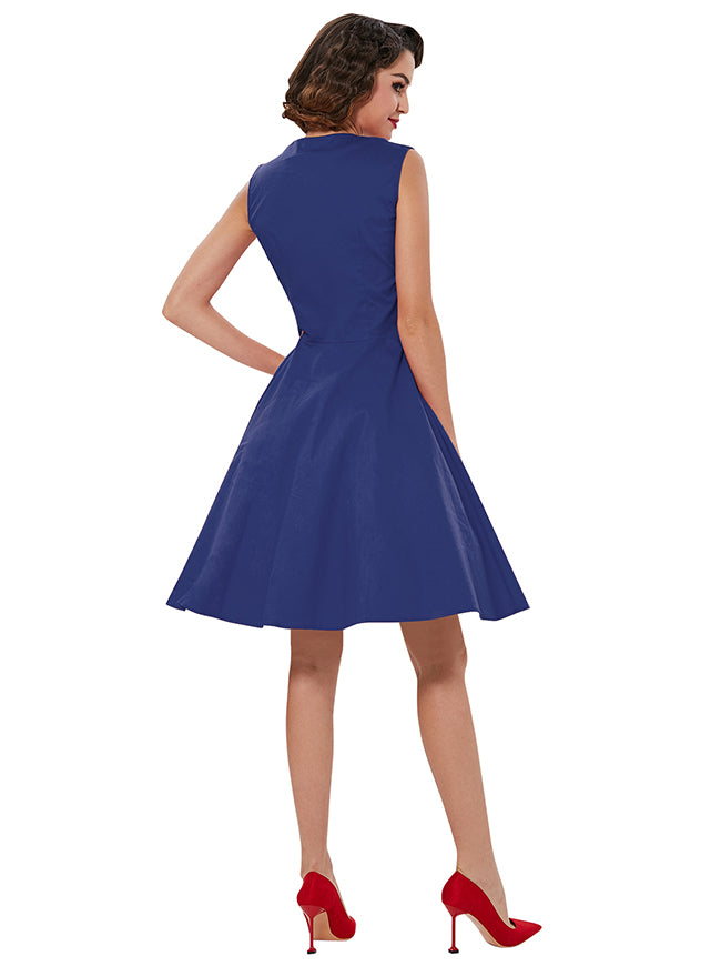 Vintage 1950s Flared High Waist A-Line Evening Dress for Women Juniors