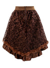Sexy Steampunk Dance Costume Vintage Halloween Costume Multi Layered Skirt Brown Back View
