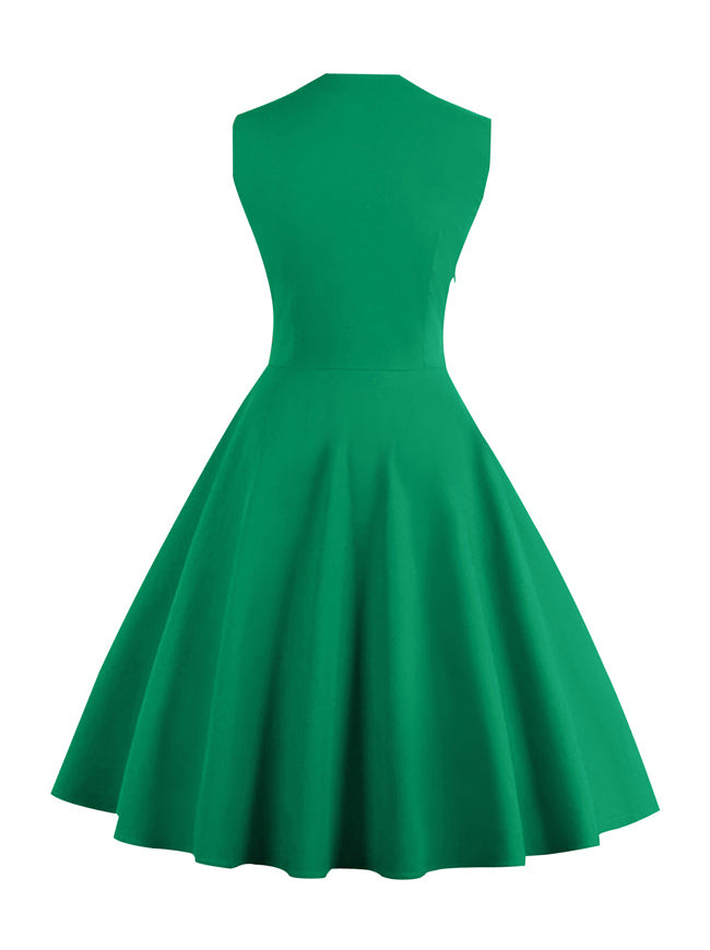 Rockabilly A-Line Polka Dot Print Cocktail Vintage 50s Style Party Dress