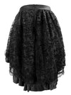 Black Sexy Steampunk Dance Costume Vintage Halloween Costume Multi Layered Skirt Back View