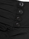 Black Steampunk Decor Button Sexy Irregular Asymmetrical Victorian Cosplay Costume Skirt for Women Detail View