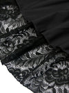 Women's Black Adjustable Victorian Pirate Classical Ruffled Steampunk Gothic Wrap Skirt Detail View