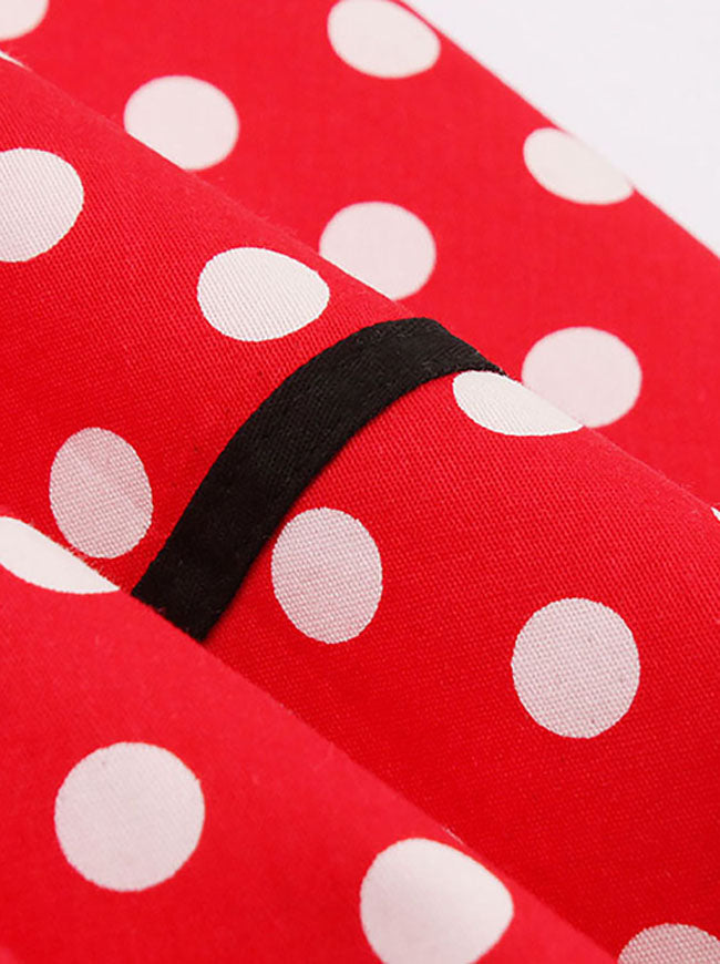 Sleeveless Christmas Party Polka Dot Cocktail Dress for Holiday