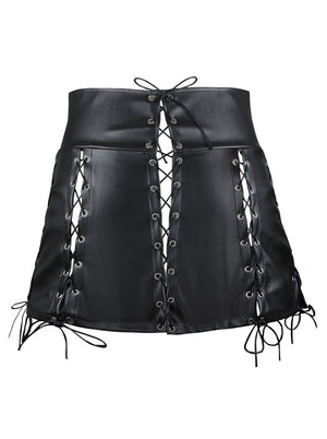 Punk Rock Faux Leather Bodycon Short Skirt
