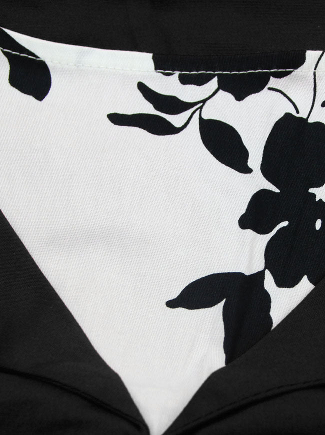 Vintage Floral Print Sleeveless Casual Rockabilly Cocktail Dress