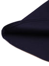 Women Full Circle Flared Dark Blue Pleated A-line Tea Length Skirt Dress Detail View