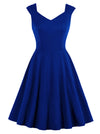 Women's Elegant Casual Vintage V Neck Sleeveless Solid Color Cocktail Party Dress Main View