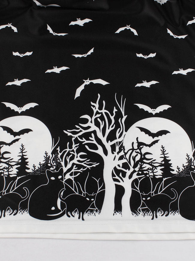 Halloween Patry Women Juniors Casual Vampire Party Black and White Printed Dress Detail View