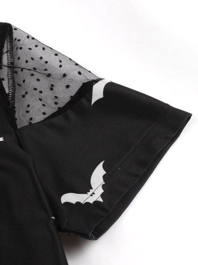 Halloween Clothing A-Line Fit and Flared Trees Printed Homecoming Party Dresses Detail View