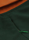 Elegant Classical Vintage Lady Green Pleats Elbow Sleeve Knee Length Casual Daily Dress Detail View