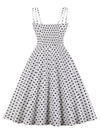 Sexy Dresses for Women Cocktail Party Black and White Polka Dot Dress Back View