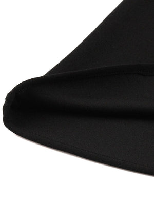 Elegant Black Deep V-Neck Knee Length Dress for Halloween Party Detail View