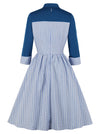 Adult's Vintage Inspired A-Line Prom Patchwork Puffy Swing Dress Back View