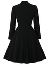 Vintage Style Long Sleev A-line Casual Halloween Party Dress Back View