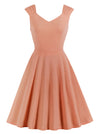 Women's Elegant Casual Vintage V Neck Sleeveless Solid Color Cocktail Party Dress Main View