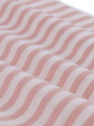 Pink White Striped Wedding Party Office Wear to Work 1940s 1950s Style Dress Detail View