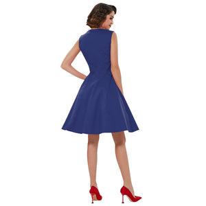Vintage 1950s Flared High Waist A-Line Evening Dress for Women Juniors