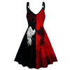 Retro Gothic Patchwork Sleeveless Punk Plus Size Cami Dress