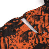Lovely Black Orange Floral Full-Length Sleeve Backless Knee Length A-Line Dress Detail View-2