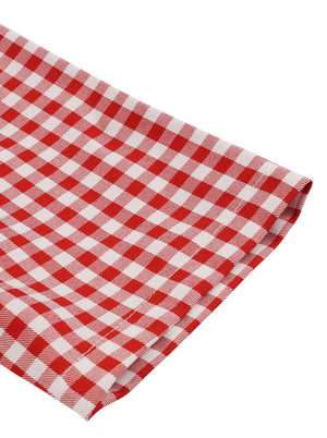 Rockabilly Pinup Short Sleeve Midi Red Formal Prom Evening Party Slim Flared Dress Detail View